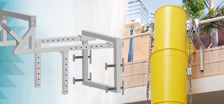 Soporte de fijación para bajantes de escombro Soporte de fijación para tubos de escombro
